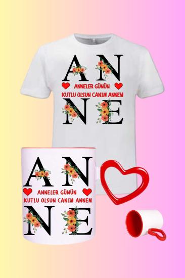 Anneler Günü Hediyesi Baskılı T-Shirt-Kupa Kombin