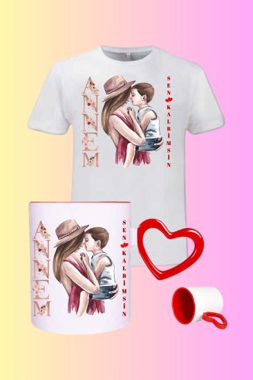 Anneler Günü Hediyesi Baskılı T-Shirt-Kupa Kombin