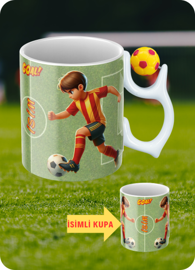 Baskılı Porselen Futbol Toplu Taraftar Kupa Bardak Çay Kahve Fincanı