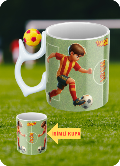 Baskılı Porselen Futbol Toplu Taraftar Kupa Bardak Çay Kahve Fincanı