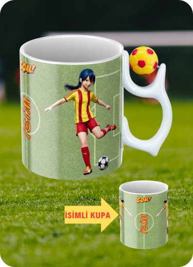 Baskılı Porselen Futbol Toplu Taraftar Kupa Bardak Çay Kahve Fincanı