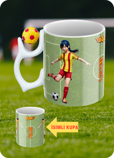 Baskılı Porselen Futbol Toplu Taraftar Kupa Bardak Çay Kahve Fincanı