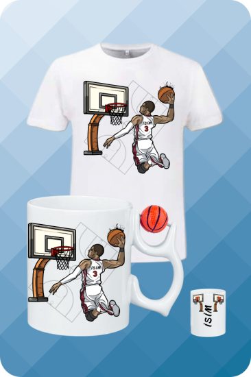 Basketbol Temalı T-Shirt - Kupa Kombin Set