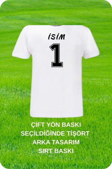 Siyah Beyaz Formalı Baskılı T-Shirt - Futbol Toplu Kupa